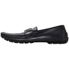 Louis Vuitton Men's Black Leather Monte Carlo Loafers Size 7.5