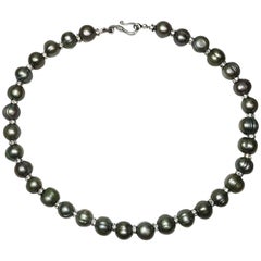 Silver and Grey Freshwater Pearl Necklace