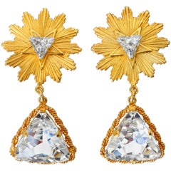 1980s Philippe Ferrandis Paris Crystal Earrings 