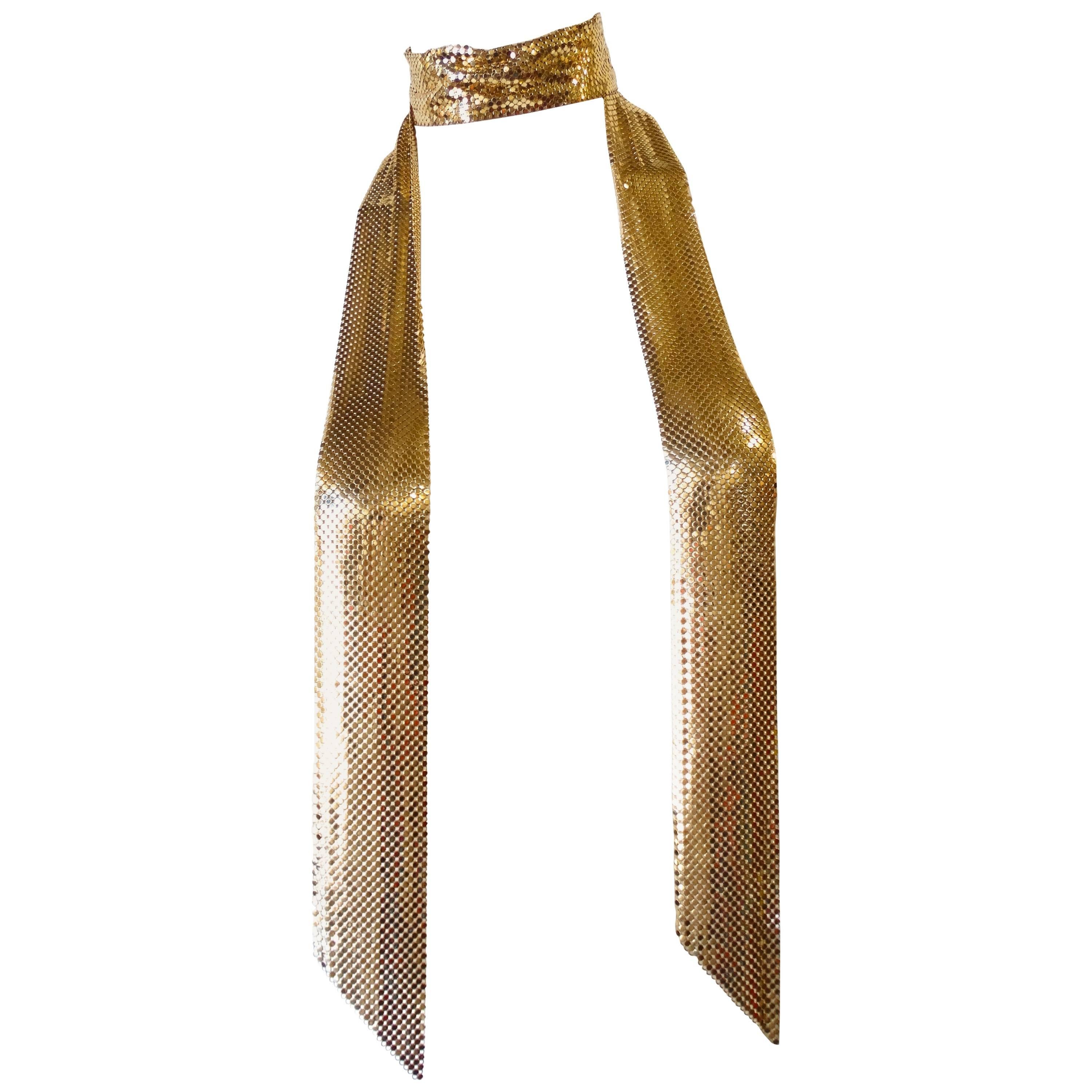 Whiting 
Davis Gold Mesh Skinny Scarf
