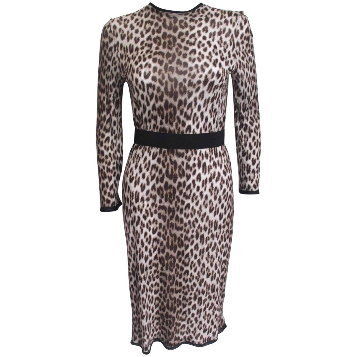 Lanvin Leopard T shirt Cotton Dress S 