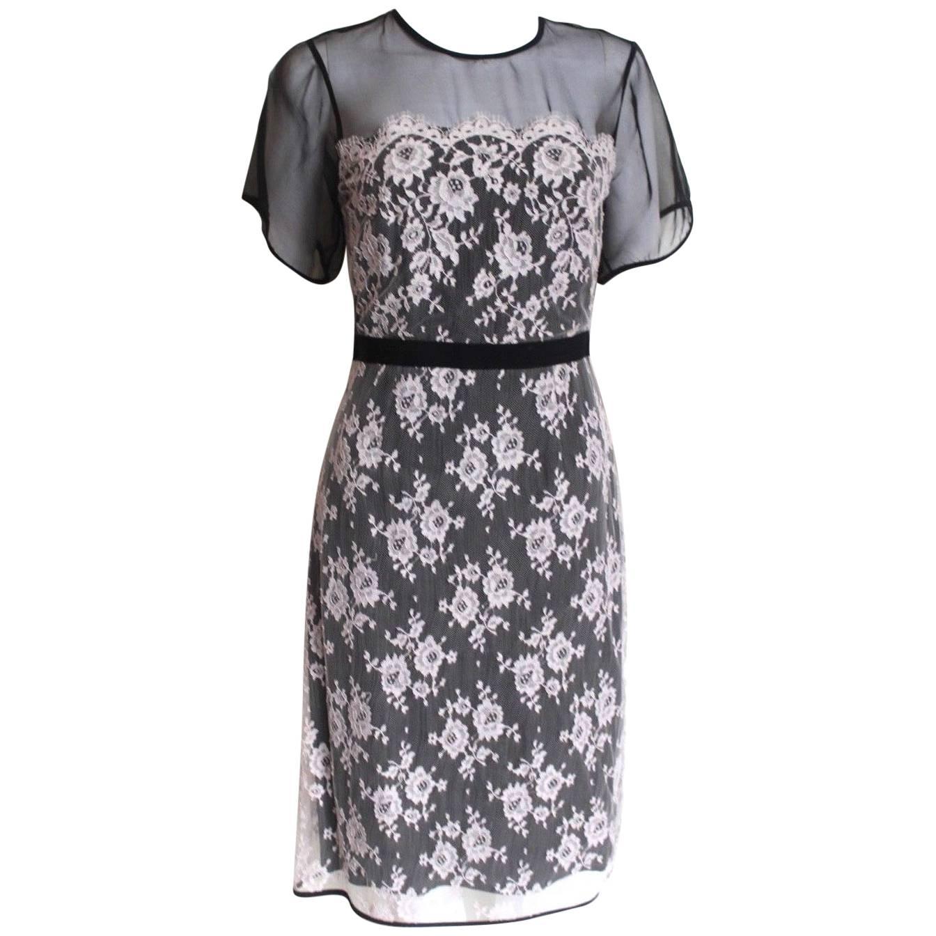 Erdem Heidi Organza-Lace Dress UK 10  For Sale