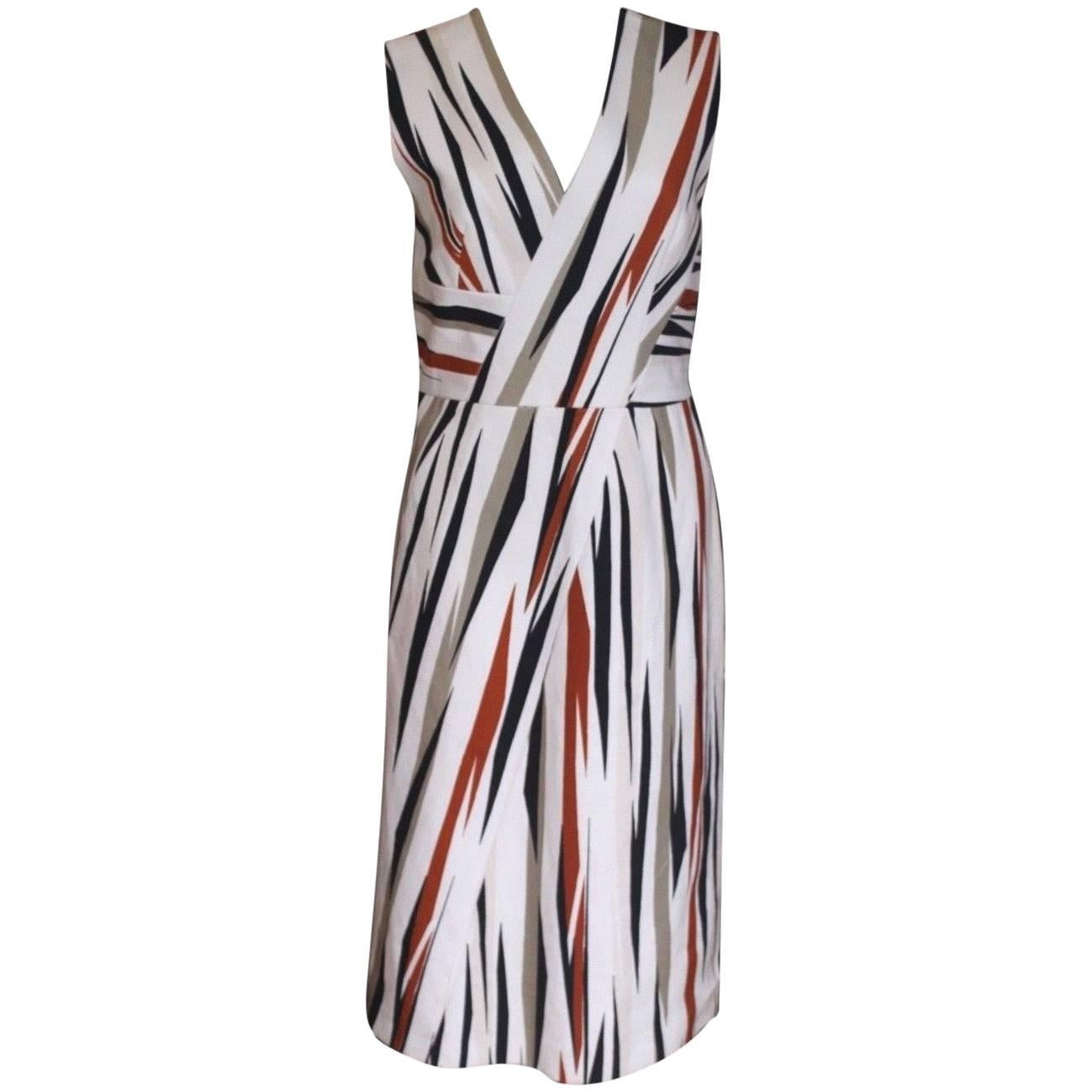 New Bottega Veneta Cotton striped Dress 42 uk 10   For Sale