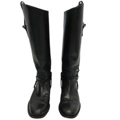 Gucci Black Leather Riding Boots