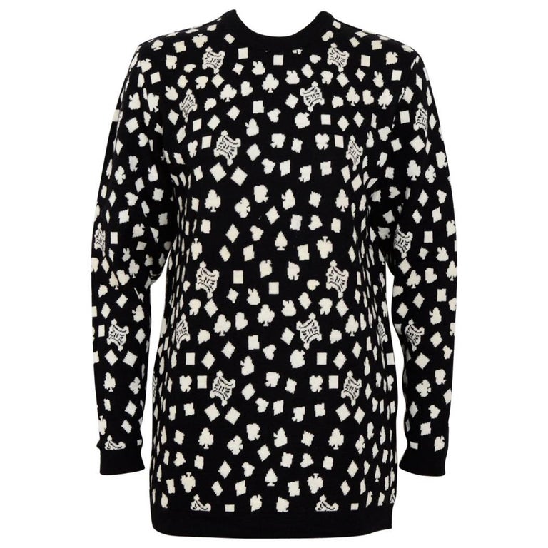 Celine Schwarz und Weißer Wollpullover 1