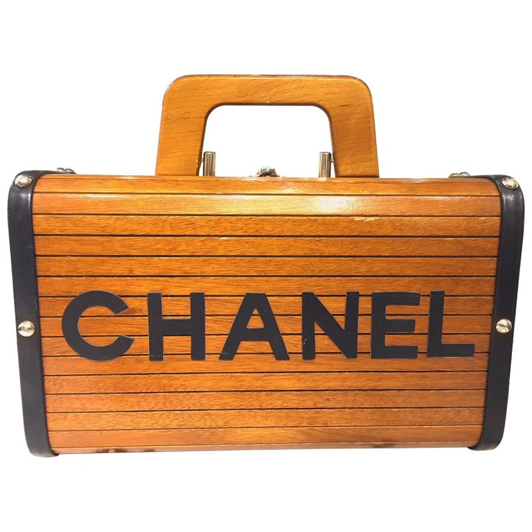 Chanel Limited Brown Wooden Box Handbag, 1994 at 1stDibs