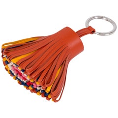 Hermes Multicolor Leather Key Chain New