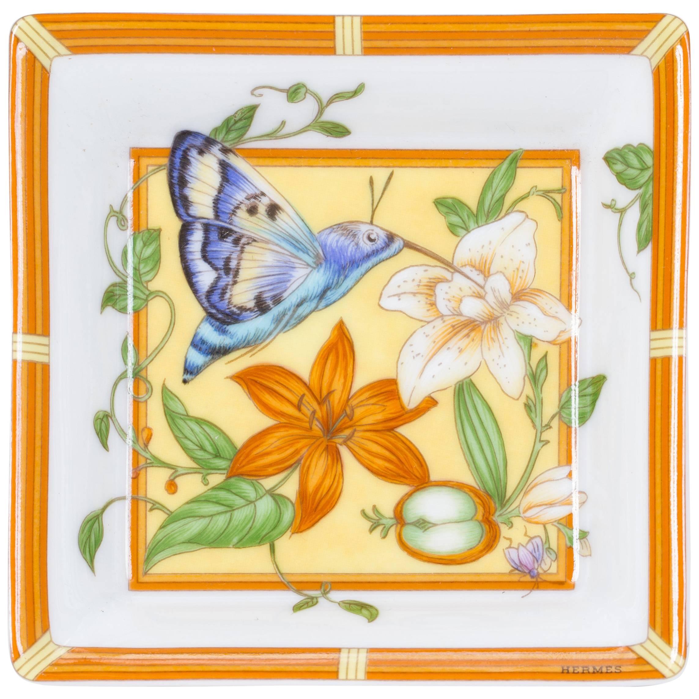 Hermes Flowers Porcelain Small Tray