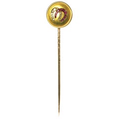 Victorian Lucky Double Horseshoe Stickpin