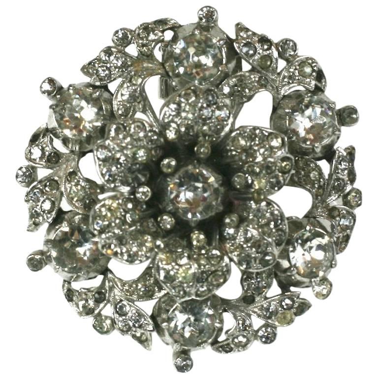 Trifari Alfred Philippe Regence Tremblant Flower Clip Brooch For Sale