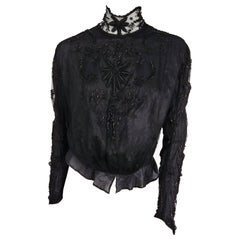 Edwardian Black Beaded Blouse