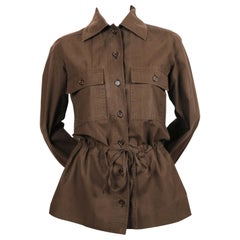 1970's SAINT LAURENT brown cotton safari jacket