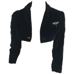 1980s Gianni Versace Velveteen Ultra Cropped Jacket