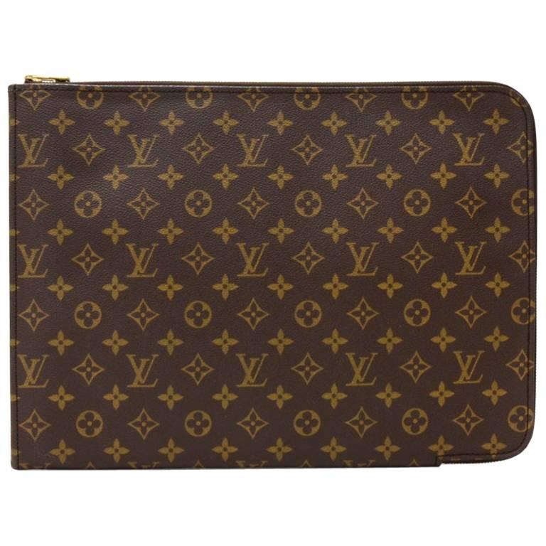 Vintage Louis Vuitton Poche Documents Monogram Canvas Clutch Bag 