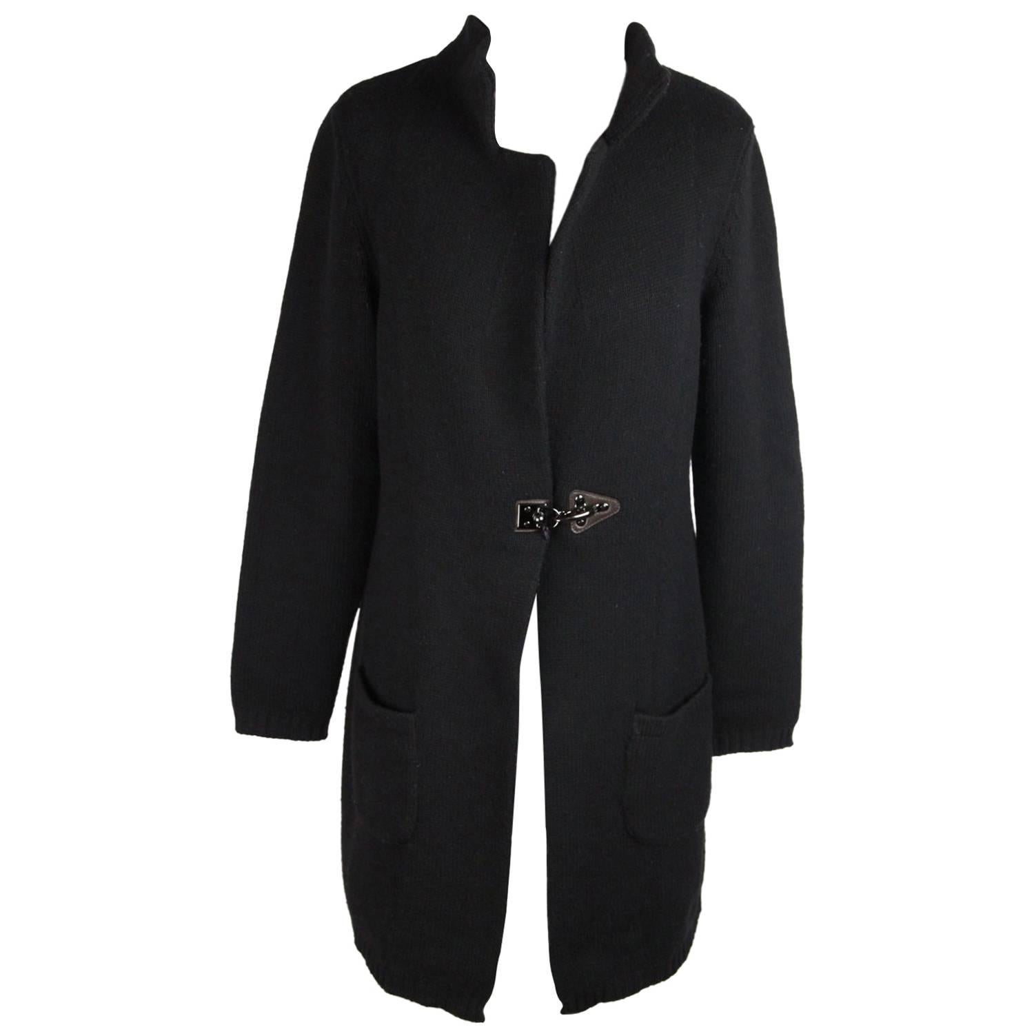 FAY Black Wool & Cashmere CARDIGAN COAT Size M