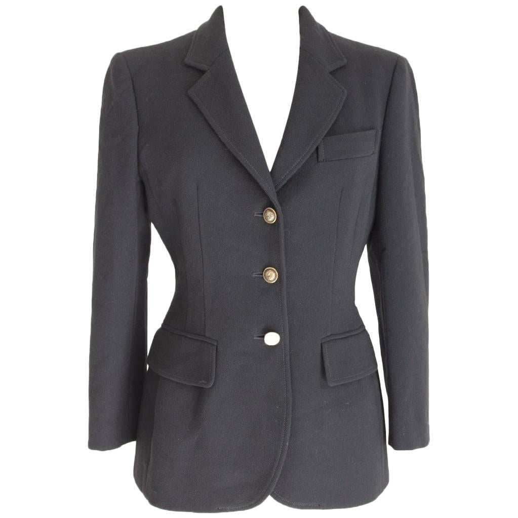 Moschino Cheap and Chic vintage 1990s black jacket women size 44 slim fit For Sale