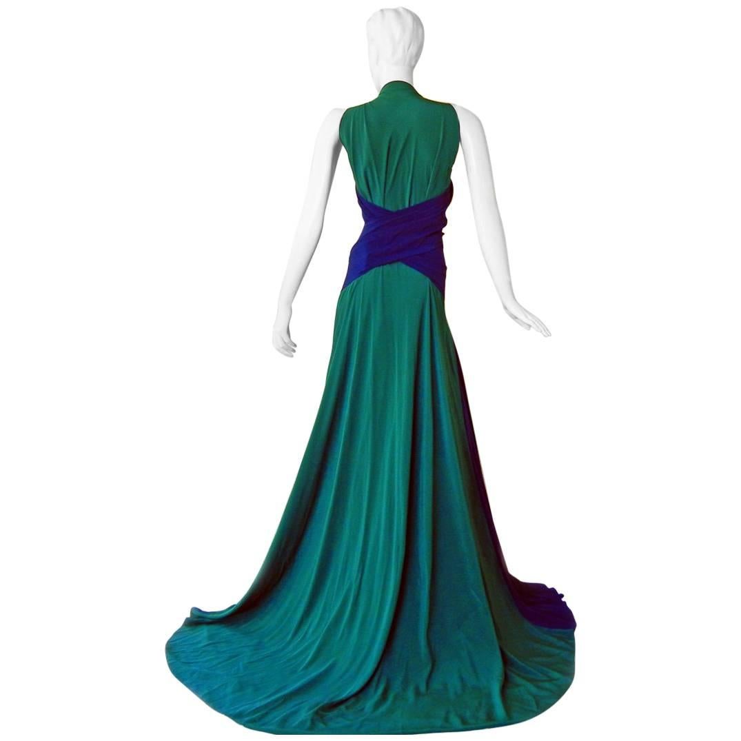 emerald silk gown