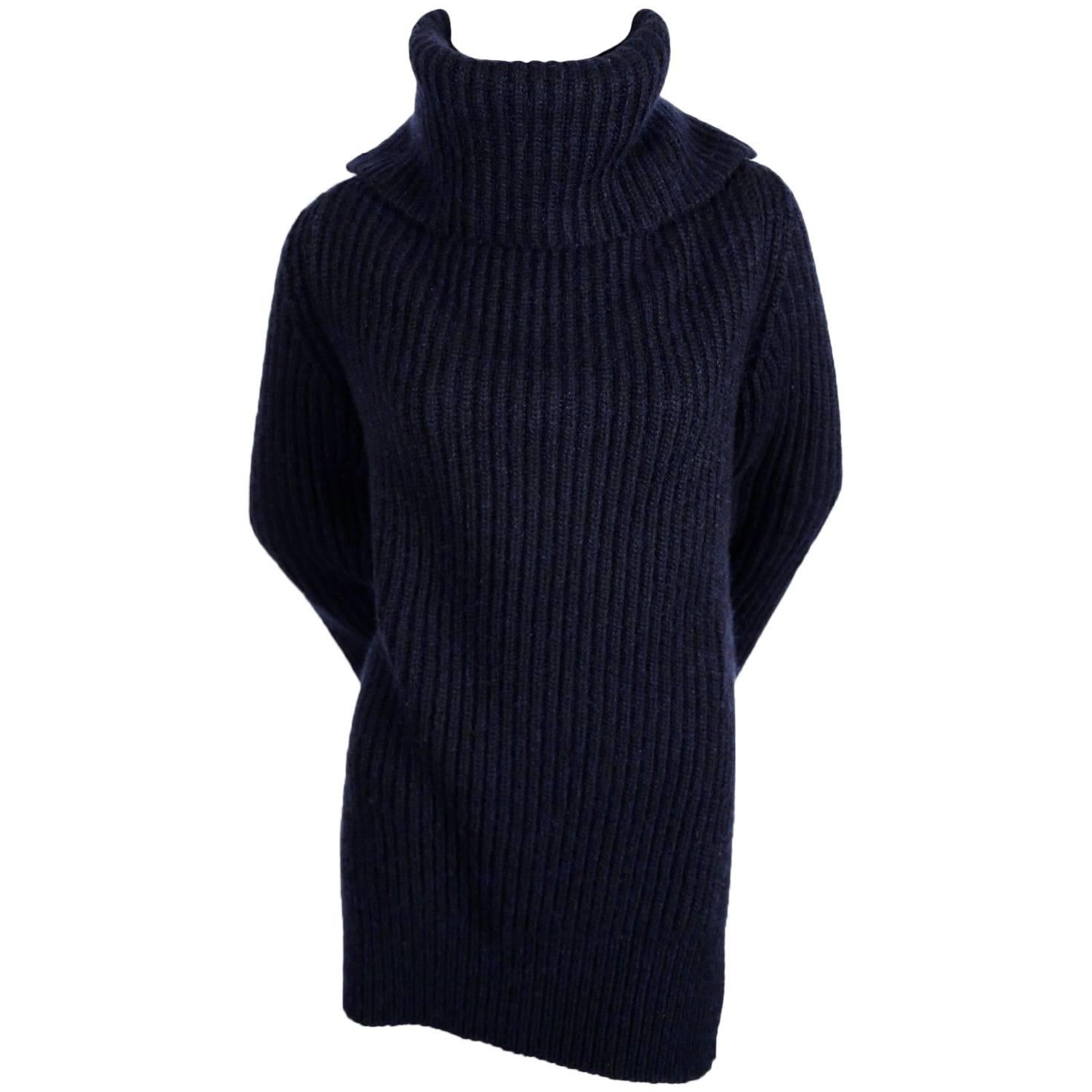 CELINE by Phoebe Philo cashmere and mohair sweater with split neck & sleeves