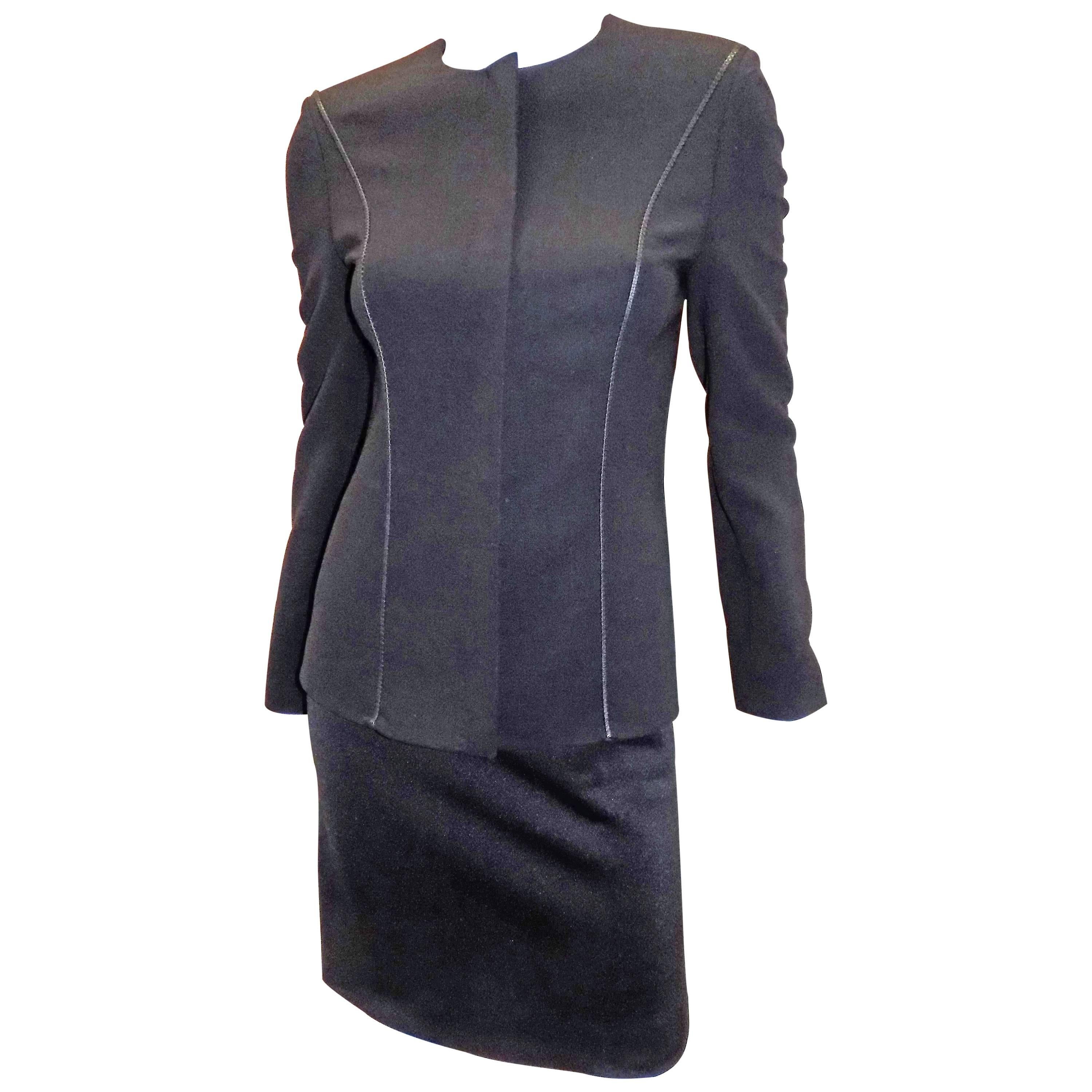Gianni Versace Couture Black  Vintage skirt suit For Sale
