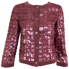 Chanel Raspberry Sequined Cashmere Sweater, 2008