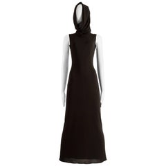 Vintage Dolce & Gabbana Spring-Summer 1996 black hooded evening dress