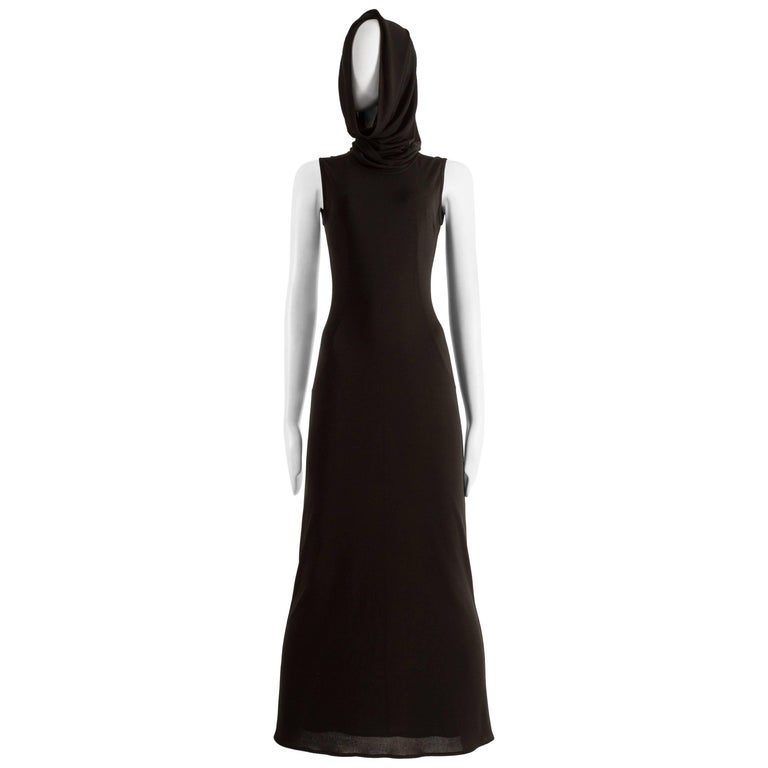 Dolce and Gabbana Spring-Summer 1996 black hooded evening dress at 1stDibs  | dolce gabbana 1996, dolce and gabbana 1996, formal dress with hood