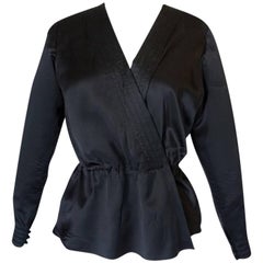 Fall 1978 Christian Dior Haute Couture Black Silk Wrap Top