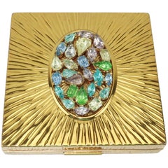 Vintage Dazzling 1950s Evans Starburst Mirrored Compact