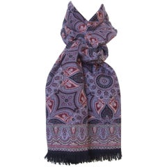 Hermès Long Scarf Stole Pashmina Cashmere and Silk Purple 181 cm