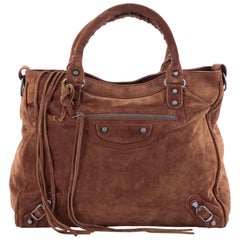 Balenciaga Baby Daim Velo Classic Studs Handbag Suede