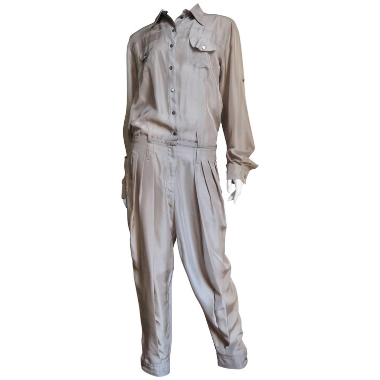 2000s Dolce and Gabbana New Silk Jumpsuit For Sale at 1stDibs