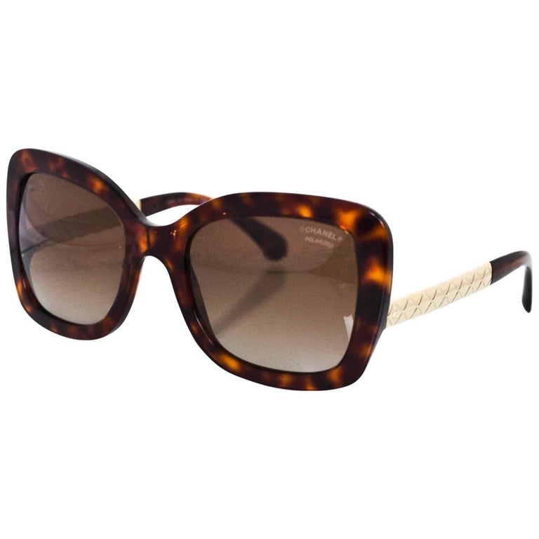 Chanel Brown Tortoise 1580/S9 Butterfly Spring Sunglasses with Case rt. $585