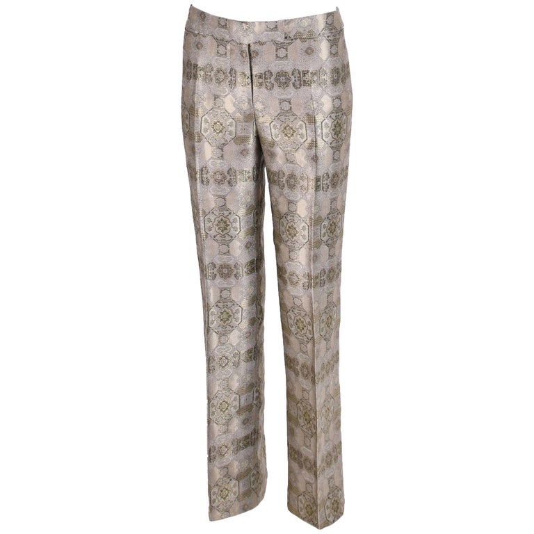 Alexander McQueen Metallic Black&Gold Honeycomb Trousers