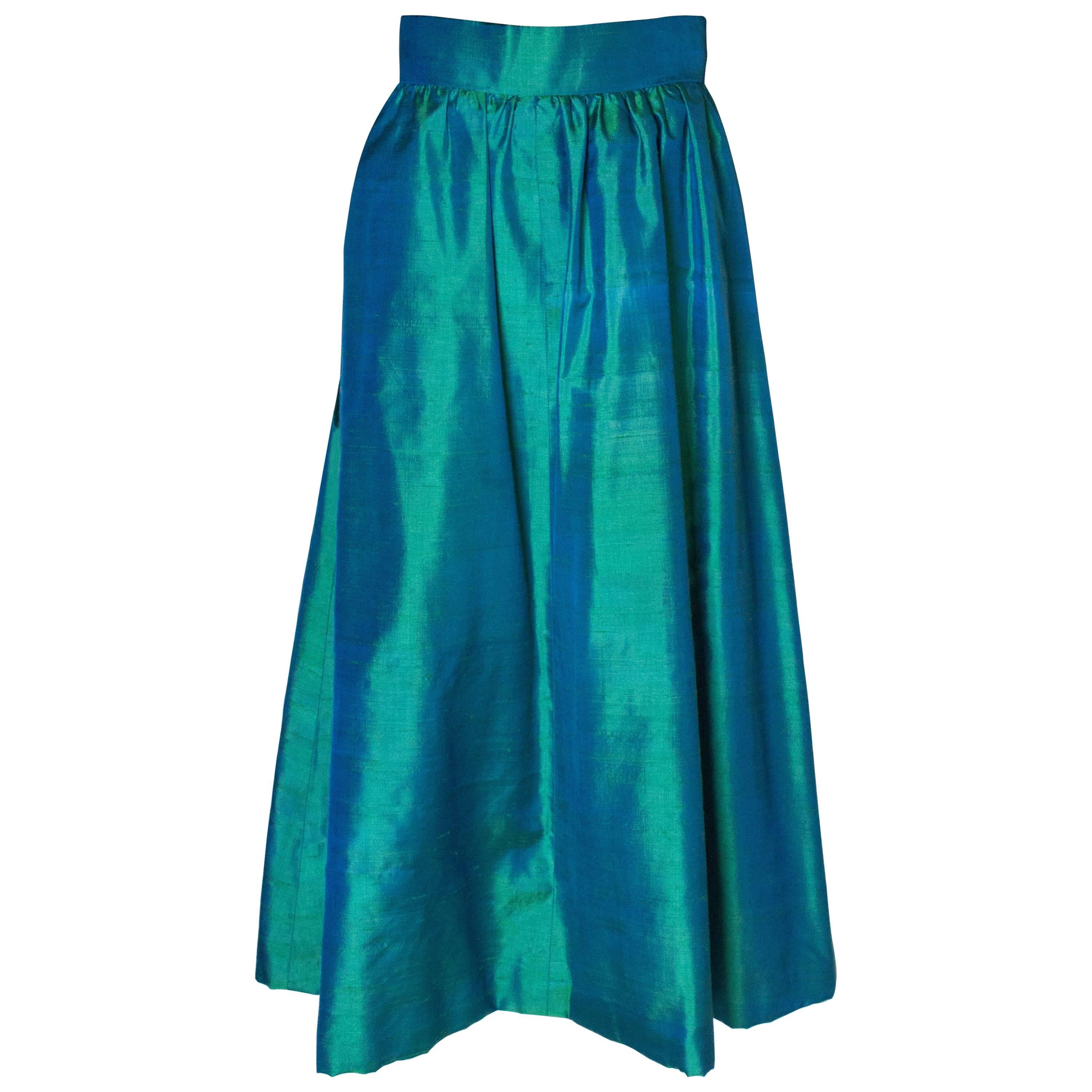 Vintage Green Silk Skirt