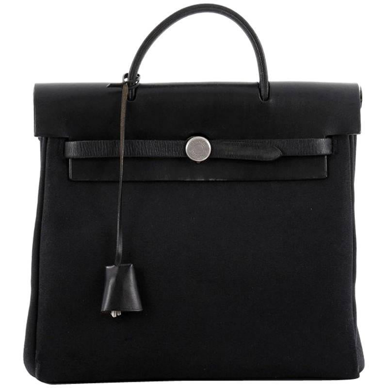 Hermes Toile and Leather PM Herbag handbag