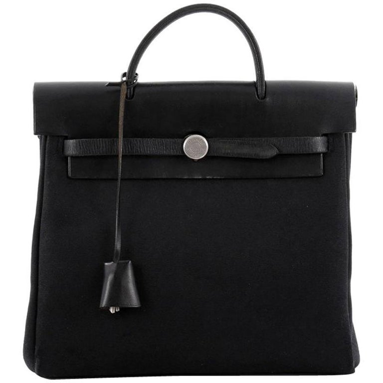 Hermes Toile and Leather PM Herbag handbag at 1stDibs | hermes toile herbag