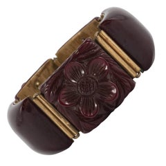 Carved bakelite bracelet, English 1930s