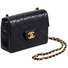 Chanel Black Gold Mini Classic Flap Bag