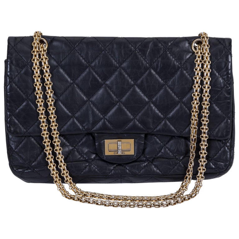 Chanel Black Reissue Gold Jumbo Flap Bag For Sale at 1stDibs chanel