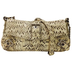 Dazzling Dolce & Gabbana Ivory & Brown Python Shoulder Bag with Crystals