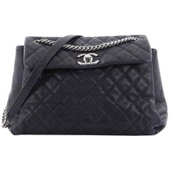 Chanel Lady Pearly Flap Bag Quilted Matte Caviar Large