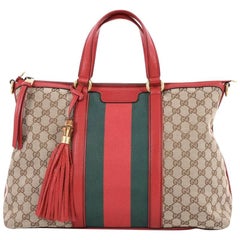 Gucci Rania Convertible Top Handle Bag Web GG Canvas Medium