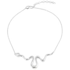 Giulia Barela 925 Silver Ribbon Necklace 