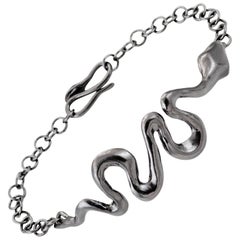 Giulia Barela 925 Silver Black Rhodium Ribbon Bracelet 