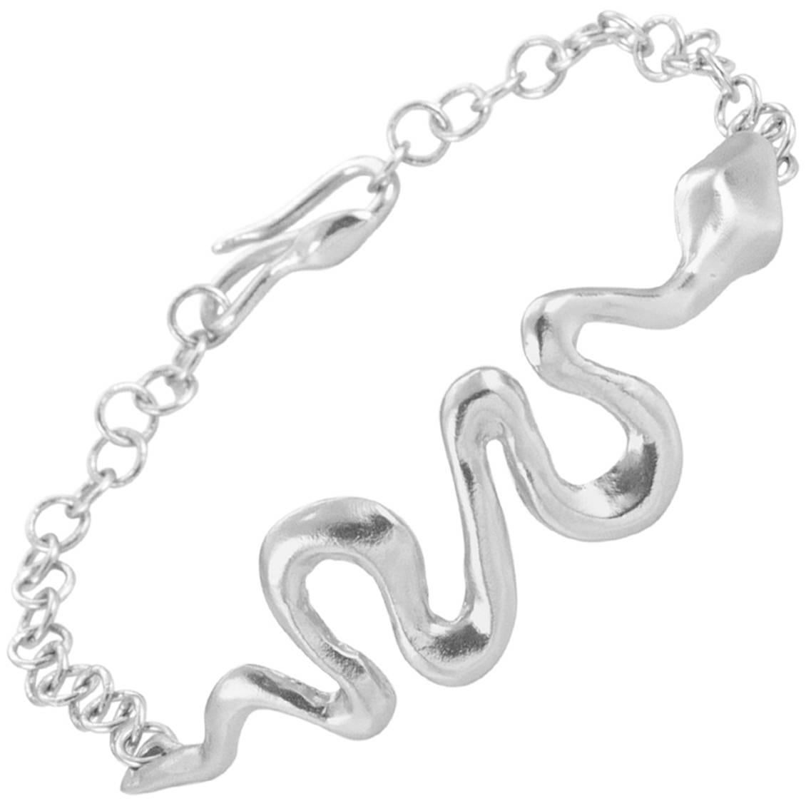 Giulia Barela 925 Silver Ribbon Bracelet  For Sale