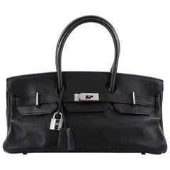 Hermes Birkin JPG Handbag Black Clemence with Palladium Hardware 42