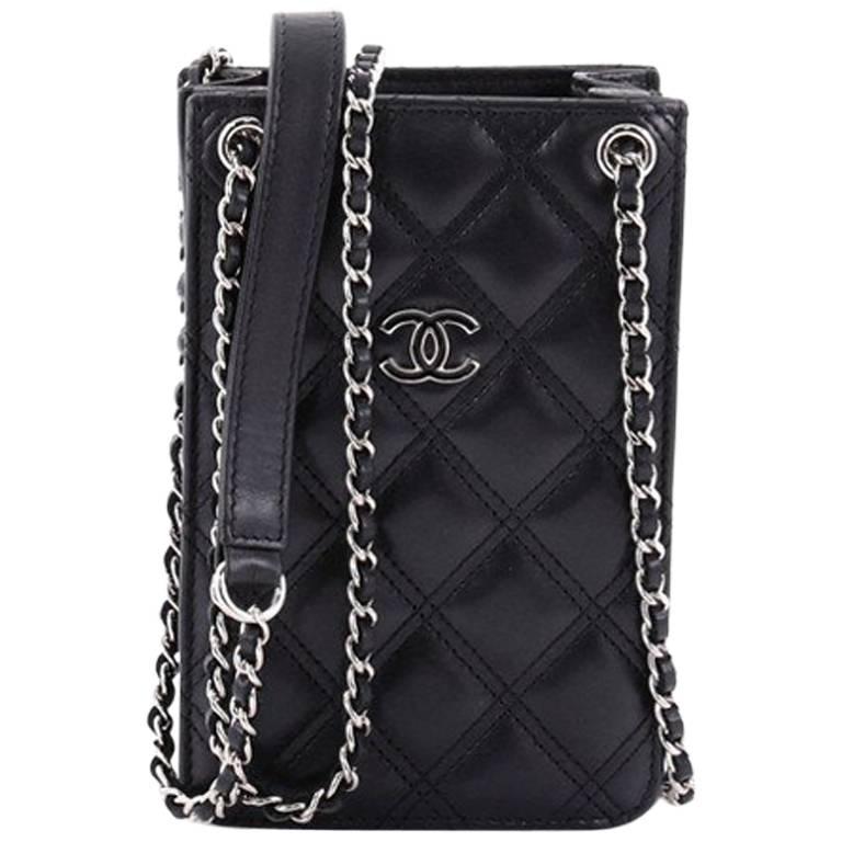 Chanel CC Phone Holder Crossbody Bag Quilted Lambskin at 1stDibs