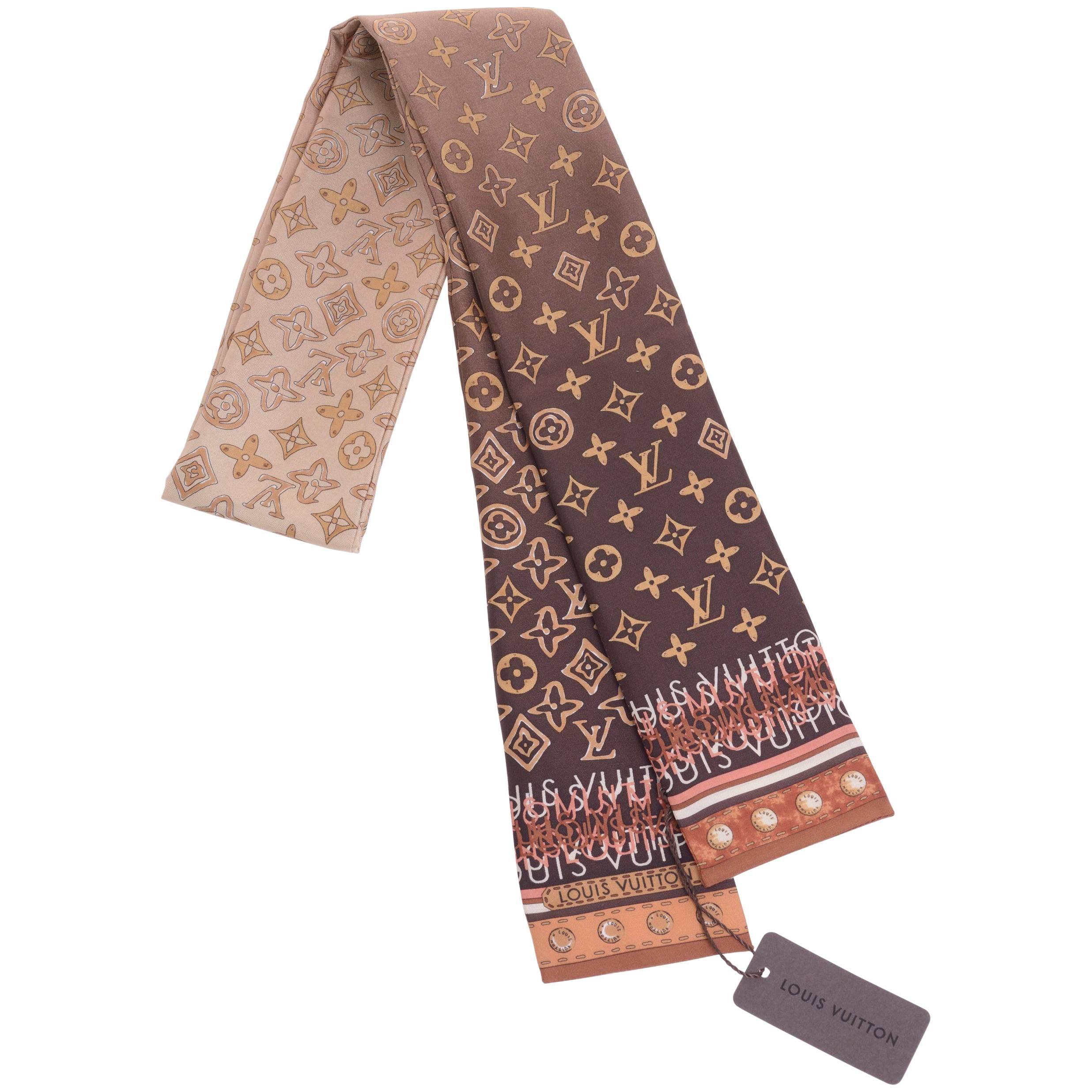 Louis Vuitton Silk Monogram Sash Scarf New with Tag