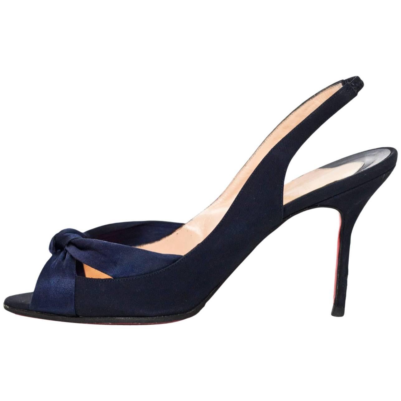navy blue slingback heels