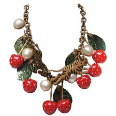 Gucci Cherry Statement Necklace at 1stDibs | gucci statement necklace, gucci  cherry earrings, gucci cherry choker